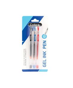 עט סיכה 0.4 קוברה מארז 4 יח' צבעים שונים (כחול, אדום, שחור)